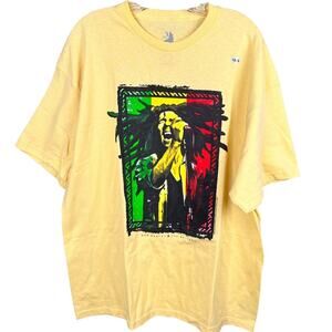Bob Marley & The Wailers Zion Roots Short Yellow Sleeve T-Shirt XL